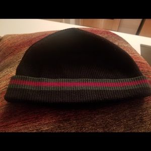 Gucci Striped Knitted Wool Web Beanie Hat